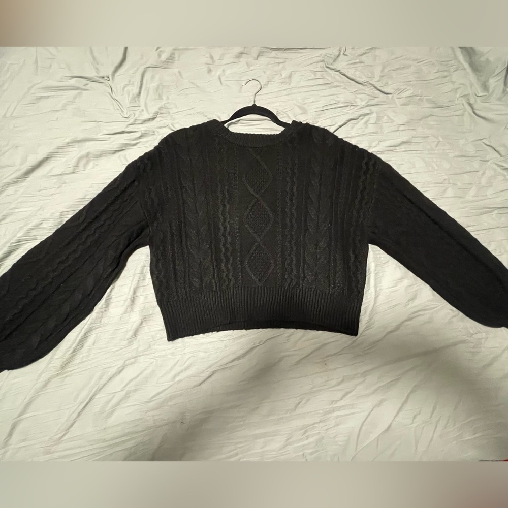 Black Cable Knit Women's Sweater